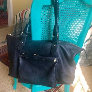 Cole Haan Black satchel bag with braided handles